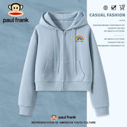 大嘴猴（paul frank）衛衣外套女款秋季2025新款連帽開(kāi)衫短款上衣潮 霧霾藍【甜美清新】(p開(kāi)心猴胸標 S 建議85-100斤