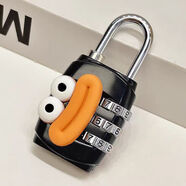 葉余可愛(ài)卡通密碼鎖掛鎖學(xué)生宿舍行李箱書(shū)包柜子迷你鎖頭健身房柜門(mén)鎖 黑咖大嘴巴 加厚防盜密碼鎖
