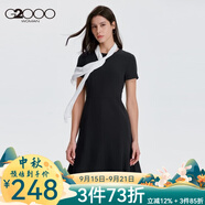 G2000商務(wù)OL女裝連衣裙 新款黑色收腰氣質(zhì)通勤宴會A字裙00762029 黑色/99 XS /32