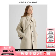 VEGA CHANG毛呢大衣女2025年冬新款大衣小個(gè)子高級感赫本風(fēng)外套 燕麥色 M