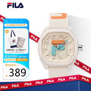 斐樂（FILA）手表女送女生潮流老爹風格撞色運動學生硅膠手表 FLM38-6105-007
