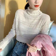 韓國chic露肩蝙蝠袖毛衣女短款 白色蕾絲打底衫 關(guān)注店鋪優(yōu)先發(fā)貨 S 【80斤以下】
