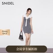 SNIDEL2025秋冬新品氣質(zhì)荷葉領(lǐng)小飛袖領(lǐng)結(jié)針織連衣裙SWNO254253 灰色 均碼 (F)
