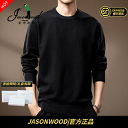 JASONWOOD高端品牌男裝毛衣男士2025春秋新款日系寬松簡約長袖針織打底衫 高檔黑色【輕奢男裝】 M 【適合100-120斤】