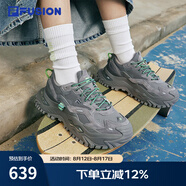 FILA FUSION斐樂(lè )女鞋BIANCO老爹鞋季新款硬糖鞋休閑鞋厚底運動(dòng)鞋女 神秘灰/城堡灰-FC 36