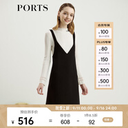PORTS寶姿女裝 秋冬背帶裙SL9D009LWF033 黑色 XS (2)