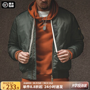 馬登工裝美式復古MA1飛行員棉服夾克男秋冬加厚棉襖棒球服上衣外套 綠色 2XL