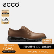 愛步（ECCO）德比鞋 牛皮增高休閑正裝皮鞋 混動防水524704 可可棕 40