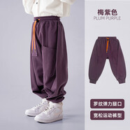 miniFad原創(chuàng  )設計童裝男童燈籠褲紫色褲子寬松兒童春秋休閑運動(dòng)褲 紫色 均碼 110+建議身高108cm-cm