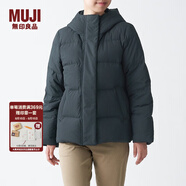 無印良品 MUJI 女式 不易沾水 羽絨風(fēng)帽夾克衫 BDC14C0A 黑色 S