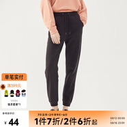美特斯邦威休閑褲女秋季新款潮流寬松bf風運動褲子收腳口束腳褲子 影黑 M 160 66A