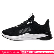 彪馬（PUMA）跑鞋男鞋女鞋 25秋季新款運動鞋網面透氣休閑緩震輕質網面跑步鞋 黑色-彪馬白-黑色/側邊PUMA字母 37.5 (內長235mm)