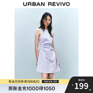 UR2025春季新款女摩登氣質(zhì)褶皺收腰顯瘦無(wú)袖連衣裙UYY750030 淡紫 S