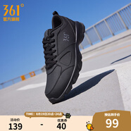 361度運動(dòng)鞋男鞋秋季透氣網(wǎng)面跑鞋黑色通勤輕質(zhì)戶(hù)外慢跑步鞋七夕禮物 曜石黑/煙灰【革面防潑水】 39