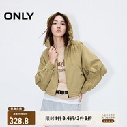 ONLY秋季機(jī)能風(fēng)寬松插肩袖抽繩連帽風(fēng)衣外套女|124336018 C02 淺茶綠色 S (160) /80A