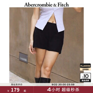 Abercrombie & Fitch女裝25夏季美式性感辣妹亞麻混紡修身迷你半身裙短裙KI143-5067 黑色 XS (160/66A)