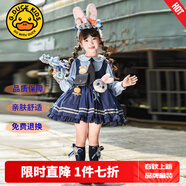 G.DUCKKIDS洛麗塔公主裙女童連衣裙夏季朱迪兒童裙子兔子警官生日蓬蓬裙春秋 2820【春秋款】裙子+領帶包包腰帶兔子 120 尺碼5~6歲【110-120cm】