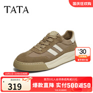 他她（TATA）男士阿甘男鞋復(fù)古德訓(xùn)鞋男運(yùn)動(dòng)休閑鞋厚底板鞋小白鞋PCB01AM5 QDR01AM4卡其/白 44