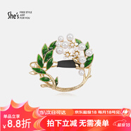 She's茜子頭飾撞色滴油梔子花邊夾發(fā)卡時尚劉海發(fā)夾發(fā)飾七夕禮物送女友