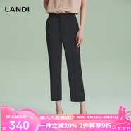 藍(lán)地（LANDI）[百搭經(jīng)典]LANDI煙墨黑氣質(zhì)修身直筒正裝褲西裝褲夏新品 煙墨黑 M