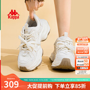 KAPPA卡帕女鞋老爹鞋女2025夏季新款厚底休閑鞋增高運動(dòng)鞋百搭跑鞋子女 白色【四季款-腳胖拍大一碼】 37