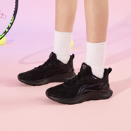 李寧（LI-NING）越野跑步鞋女子2025春季新款透氣回彈緩震保護(hù)跑鞋 黑色-1 35