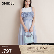 SNIDEL秋冬甜美圓領(lǐng)無(wú)袖吊帶薄紗連衣裙兩件套SWCO244056 白色 S （0）
