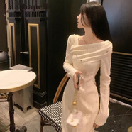 拉夏貝爾（La Chapelle）小香風(fēng)連衣裙2025春秋新款高級感穿搭小個子法式顯瘦氣質(zhì)打底裙子 圖片色連衣裙 M 建議95--104斤