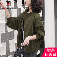 AEMAPE外套女裝2025春秋冬季新款短外套女韓版百搭時(shí)尚休閑小個(gè)子 軍綠色 M _（建議95-105斤左右）