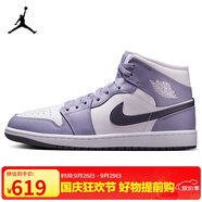 耐克NIKE男子休閑鞋喬丹AJ1 JORDAN 1中幫運動鞋DQ8426-145白紫42