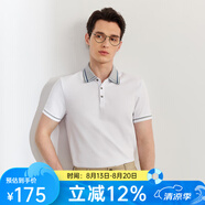 G2000【多色可選】男POLO衫夏休閑短袖涼感透氣男裝簡(jiǎn)約通勤商務(wù) 撞色款-白色 L/175