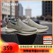 斯凱奇（Skechers）男鞋Slip ins閃穿鞋秋季休閑一腳蹬健步鞋 灰褐色/TPE 40