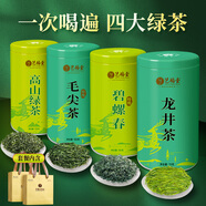 藝福堂茶葉 2025新茶四大綠茶 碧螺春龍井毛尖高山綠茶400g 自己喝送禮