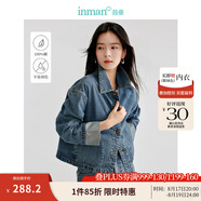 茵曼（INMAN）章若楠同款復古休閑女裝短款牛仔外套2025年秋季新款長袖上衣 牛仔藍-翻袖款-18438199 M