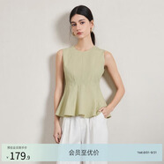 亦谷無袖坎肩襯衫雪紡衫女裝2025夏季新款小衫設計感上衣 果綠 M
