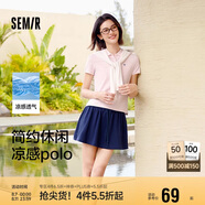 森馬（Semir）POLO衫女涼感抗菌修身襯衫2025夏刺繡休閑通勤套頭衫109325115001