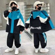 G.DUCKKIDS品牌童裝男童秋裝套裝春秋款兒童外套5-14歲男孩秋季兩件套中大童 8858 湖藍色 常規 150