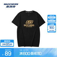 斯凱奇（Skechers）夏季中性款短袖T恤L224U128 碳黑/0018 2XL