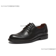 暇步士（Hush Puppies）秋新布洛克雕花德比鞋男正裝皮鞋L2G04CM3 黑色 41