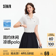 森馬（Semir）POLO衫女涼感抗菌修身襯衫2025夏刺繡休閑通勤套頭衫109325115001