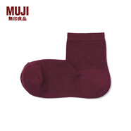無(wú)印良品（MUJI） 男女通用 合腳直角襪口無(wú)橡筋短襪 襪子男士男襪女襪短筒休閑襪 紫紅色 1雙 M （25-27cm/40-44碼）