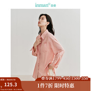 茵曼（INMAN）法式碎花高級感2025夏女新款休閑中長吊帶連衣裙子 防曬襯衫-水蜜桃 -18424160 XL