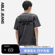 ABLE JEANS 25春夏新款印花LOGO短袖男t恤男881256 暗夜 S