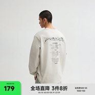 CHINISM【黑水系列】CH赤塵美式印花長(cháng)袖T恤男2025春季休閑上衣商場(chǎng)同款 花灰色 L