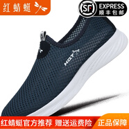 紅蜻蜓 男鞋夏季新款透氣網(wǎng)面涼鞋男士洞洞薄款休閑運動(dòng)百搭工作鞋子男 藍色 40