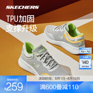斯凱奇（Skechers）輕奇2代丨跑鞋2025秋新款男女同款跑步鞋舒適輕便緩震運動(dòng)休閑鞋 女款-淺灰色/檸檬色/LGLM 36