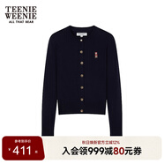 Teenie Weenie小熊女裝毛針織衫2025秋季新款柔軟舒適氣質(zhì)優(yōu)雅開(kāi)衫