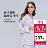 嫚熙（EMXEE）月子服孕婦睡衣產(chǎn)后家居服哺乳衣春秋季紗羅喂奶夏天 星月時(shí)空【兩件套】 L【Noble高端系列】