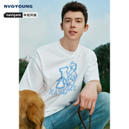 NVG·YOUNG意大利小帆船夏季薄款冰絲短袖白T恤男士休閑圓領(lǐng)體恤寬松上衣