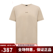 雨果博斯（HUGO BOSS）BOSS男裝t恤男商務(wù)休閑男裝上衣棉質(zhì)短袖簡約logo款短袖T恤 卡其色（50502173） 3XL （220-240斤）僅供參考